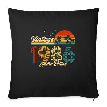 Vintage 1986 T-Shirt Limited Edition 34 Birthday M - Sofa pillowcase 17,3'' x 17,3'' (45 x 45 cm) - black - Front