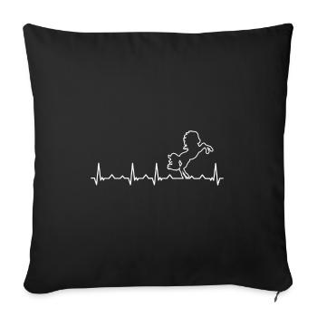 Horses heartbeat horse dear equestrian equestrian - Sofa pillowcase 17,3'' x 17,3'' (45 x 45 cm) - black - Front