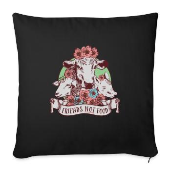 Freunde nicht Essen Vegan Tee - Sofakissenbezug 45 x 45 cm - Schwarz - Vorne