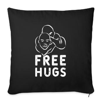 Free Hugs Judo Jiu-Jitsu MMA Arts martiaux - Housse de coussin décorative 45 x 45 cm - noir - Devant