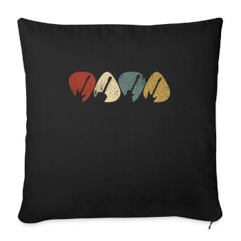 Guitare plectre guitariste mélomane guitare - Housse de coussin décorative 45 x 45 cm - noir - Devant