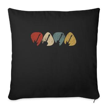 Guitare plectre guitariste mélomane guitare - Housse de coussin décorative 45 x 45 cm - noir - Devant