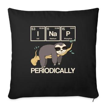 Periodic Table I Nap Periodic Sloth Geek - Sofa pillowcase 17,3'' x 17,3'' (45 x 45 cm) - black - Front