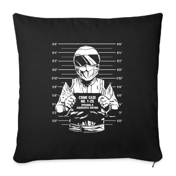 Biker Motorradfahrer Motorrad Motorradfahren Bike - Sofakissenbezug 45 x 45 cm - Schwarz - Vorne