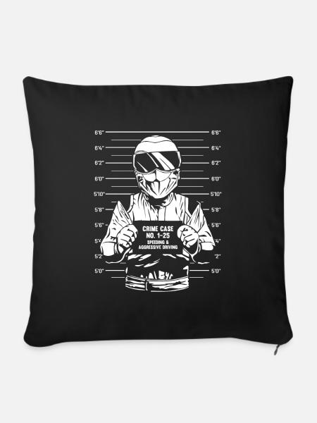 Biker Motorradfahrer Motorrad Motorradfahren Bike - Sofakissenbezug 45 x 45 cm - Schwarz