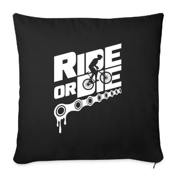 Ride or Die Mountainbiker VTT Vélo VTT - Housse de coussin décorative 45 x 45 cm - noir - Devant