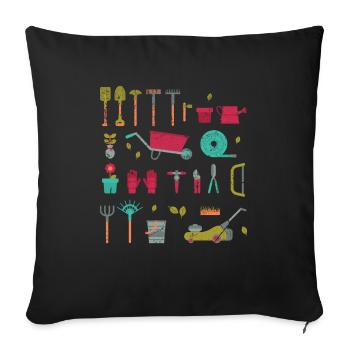 Jardinier paysagiste Evolution Horticulture - Housse de coussin décorative 45 x 45 cm - noir - Devant