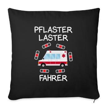 Pflaster Laster Fahrer Sanitäter Notarzt Rettungsd - Sofakissenbezug 45 x 45 cm - Schwarz - Vorne