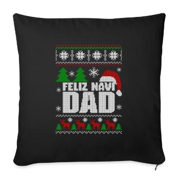 Feliz Navi Dad - Navidad - Lustiges Weihnachtsgeschenk - Sofakissenbezug 45 x 45 cm - Schwarz - Vorne
