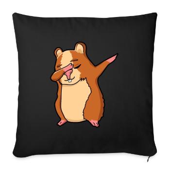 Tamponnant hamster danse hamster animal hamster - Housse de coussin décorative 45 x 45 cm - noir - Devant