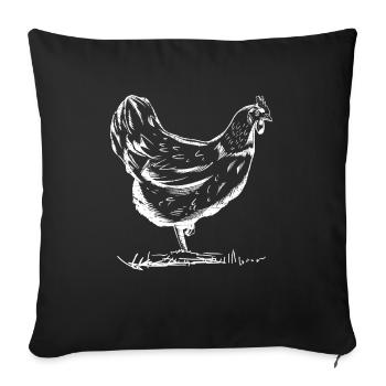 Chicken Drawn Chickens Farmer Farmers Chicken Farmer - Sofa pillowcase 17,3'' x 17,3'' (45 x 45 cm) - black - Front