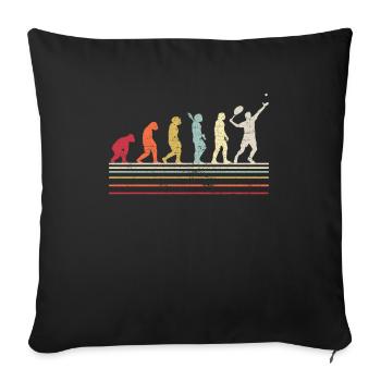 Joueur de tennis évolution entraîneur de tennis entraîneur de tennis - Housse de coussin décorative 45 x 45 cm - noir - Devant