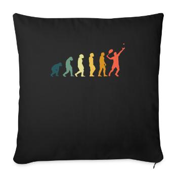 Tennisspieler Evolution Tennis Trainer Tenniscoach - Sofakissenbezug 45 x 45 cm - Schwarz - Vorne