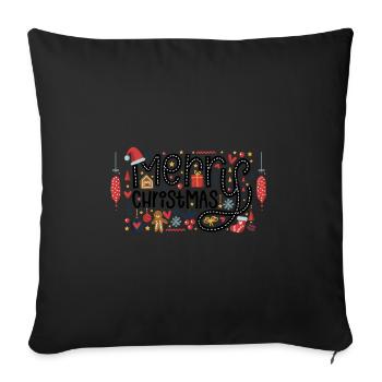Merry Christmas xmas design gift - Sofa pillowcase 17,3'' x 17,3'' (45 x 45 cm) - black - Front