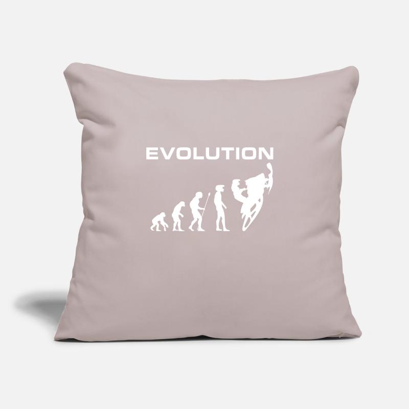 Snowmobile Evolution Distressed Silhouette Classique Housse de coussin décorative 45 x 45 cm