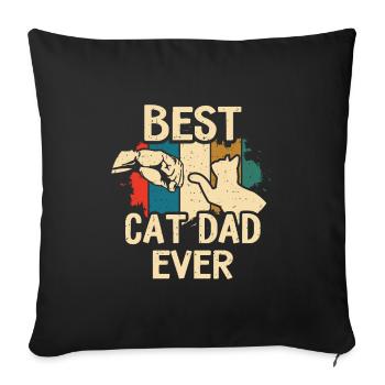 Best Cat Dad Ever - Vintage Retro Cat Father Gift - Sofa pillowcase 17,3'' x 17,3'' (45 x 45 cm) - black - Front