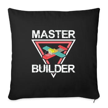 Master Builder Plane Toy for Expert Builders Dad - Sofa pillowcase 17,3'' x 17,3'' (45 x 45 cm) - black - Front