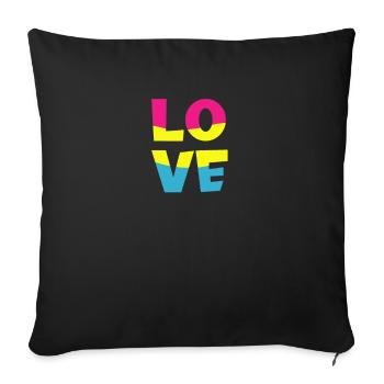 pansexual LGBT pansexual love gift - Sofa pillowcase 17,3'' x 17,3'' (45 x 45 cm) - black - Front