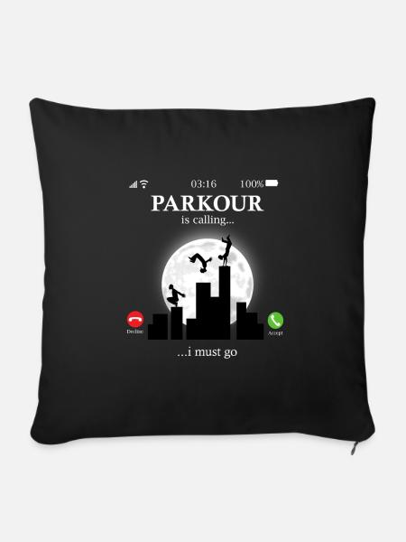 Parkour - Sofakissenbezug 45 x 45 cm - Schwarz