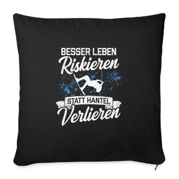 Wakeboard Besser Leben Riskieren Statt Hantel Verl - Sofakissenbezug 45 x 45 cm - Schwarz - Vorne
