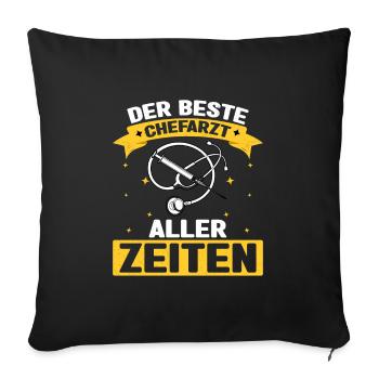 Der Beste Chefarzt Aller Zeiten Chirurg Doktor Ska - Sofakissenbezug 45 x 45 cm - Schwarz - Vorne