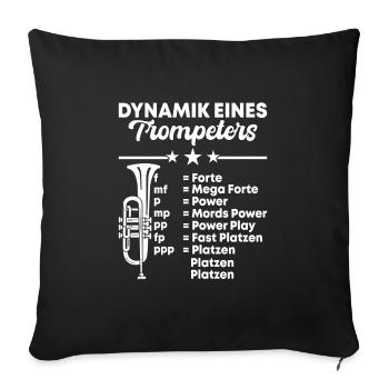 Dynamik Eines Trompeters Trompete Blasmusiker Inst - Sofakissenbezug 45 x 45 cm - Schwarz - Vorne