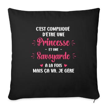 C'est Compliqué princesse et Savoyarde - Housse de coussin décorative 45 x 45 cm - noir - Devant