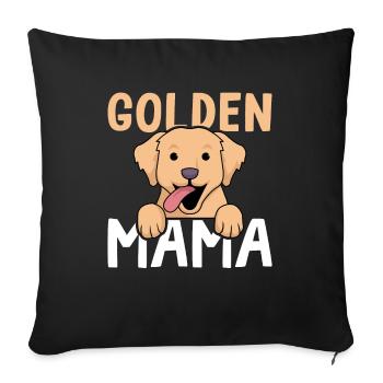 Goldene Mama Golden Retriever - Housse de coussin décorative 45 x 45 cm - noir - Devant