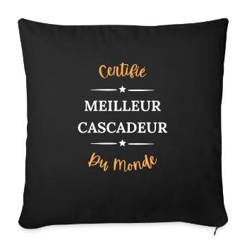Certifié meilleur cascadeur du monde - Housse de coussin décorative 45 x 45 cm - noir - Devant
