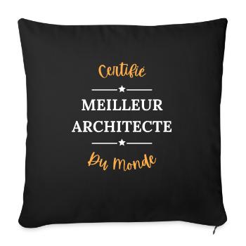 Certifié meilleur architecte du monde - Housse de coussin décorative 45 x 45 cm - noir - Devant