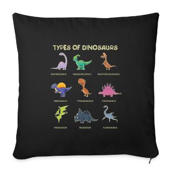 Kinder Arten von Dinosauriern Dino Expert - Sofakissenbezug 45 x 45 cm - Schwarz - Vorne