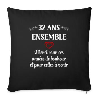 32 ans ensemble - Housse de coussin décorative 45 x 45 cm - noir - Devant