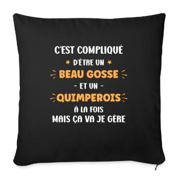 Compliqué beau gosse et quimperois - Housse de coussin décorative 45 x 45 cm - noir - Devant