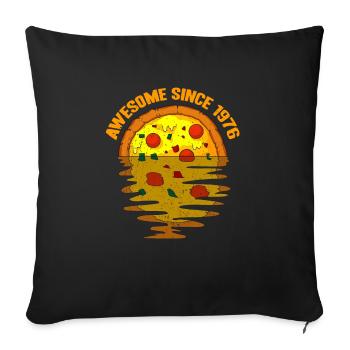 Awesome since 1976 Pizza 46. Geburtstag Geschenk - Sofakissenbezug 45 x 45 cm - Schwarz - Vorne