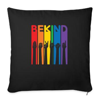 Soyez enfant LGBT Rainbow Sign Language Trans - Housse de coussin décorative 45 x 45 cm - noir - Devant