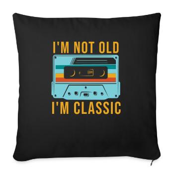 Cassette Classic I'm not old Classic - Sofa pillowcase 17,3'' x 17,3'' (45 x 45 cm) - black - Front