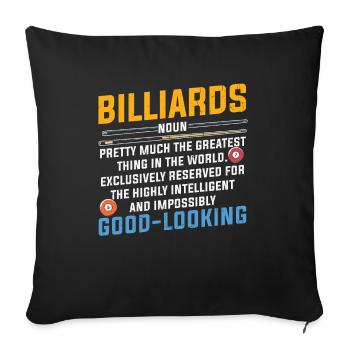 Billard Pool Billard Billardkugel Billardkö 8Ball - Sofakissenbezug 45 x 45 cm - Schwarz - Vorne
