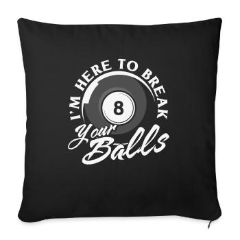 Billard Pool Billard Billardkugel Billardkö 8Ball - Sofakissenbezug 45 x 45 cm - Schwarz - Vorne