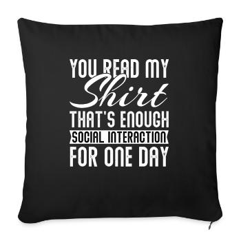 Introverted Sarcasm Introverted Shy - Sofa pillowcase 17,3'' x 17,3'' (45 x 45 cm) - black - Front
