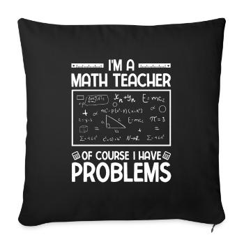 Professeur de mathématiques Formule mathématique Professeur de géométrie - Housse de coussin décorative 45 x 45 cm - noir - Devant