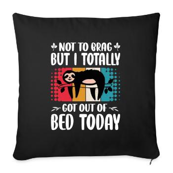 Sloth Morning Muffle Sleep Lazy Bed - Sofa pillowcase 17,3'' x 17,3'' (45 x 45 cm) - black - Front