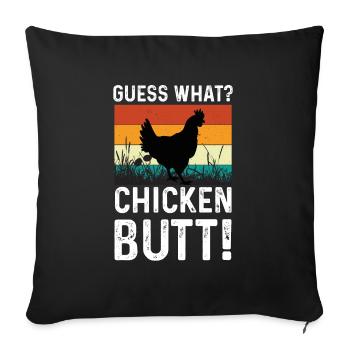 Chicken ass butt chicken coop hen - Sofa pillowcase 17,3'' x 17,3'' (45 x 45 cm) - black - Front