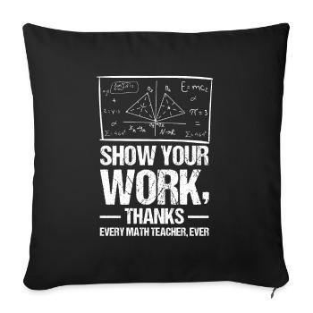 Professeur de mathématiques Formule mathématique Professeur de géométrie - Housse de coussin décorative 45 x 45 cm - noir - Devant