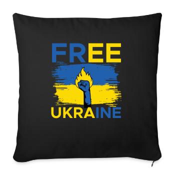 Ukraine Drapeau de la paix Pas de guerre - Housse de coussin décorative 45 x 45 cm - noir - Devant