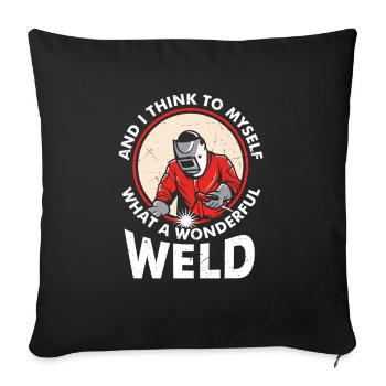 Welder Occupation Heat Steel Gas WIG MAG Welding - Sofa pillowcase 17,3'' x 17,3'' (45 x 45 cm) - black - Front