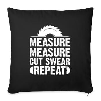 Carpenter Boards Profession carpenter woodworm wood - Sofa pillowcase 17,3'' x 17,3'' (45 x 45 cm) - black - Front