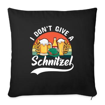 OKTOBER Bier Brezel Wurst Biergarten Schnitzel - Sofakissenbezug 45 x 45 cm - Schwarz - Vorne