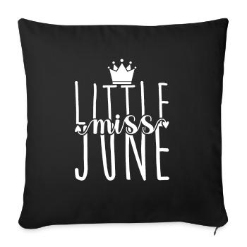 Juin Anniversaire Femmes Femmes Filles - Housse de coussin décorative 45 x 45 cm - noir - Devant