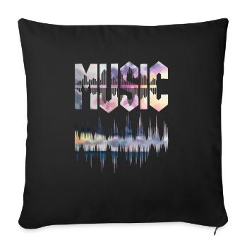 Vinyl Musicians Retro Music Vinyl Vintage Music Making - Sofa pillowcase 17,3'' x 17,3'' (45 x 45 cm) - black - Front