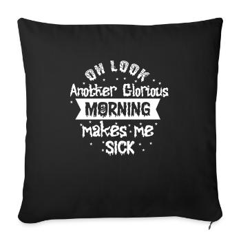 Sayings Morning muffles Tired late risers oversleep - Sofa pillowcase 17,3'' x 17,3'' (45 x 45 cm) - black - Front